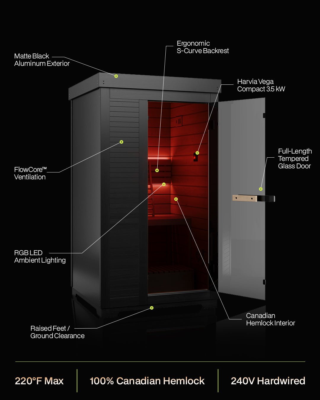SaunaBox® Forge 1-Person: Traditional Finnish Sauna - EliteCore Athletics